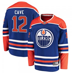 Youth Fanatics Branded Edmonton Oilers Colby Cave Royal Alternate Jersey - Breakaway