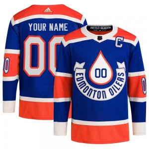 Youth Adidas Edmonton Oilers Custom Royal Custom 2023 Heritage Classic Primegreen Jersey - Authentic