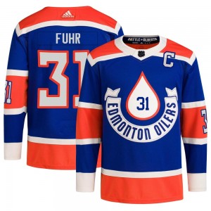 Youth Adidas Edmonton Oilers Grant Fuhr Royal 2023 Heritage Classic Primegreen Jersey - Authentic