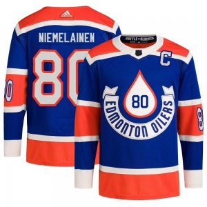 Youth Adidas Edmonton Oilers Markus Niemelainen Royal 2023 Heritage Classic Primegreen Jersey - Authentic