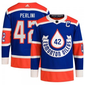 Youth Adidas Edmonton Oilers Brendan Perlini Royal 2023 Heritage Classic Primegreen Jersey - Authentic