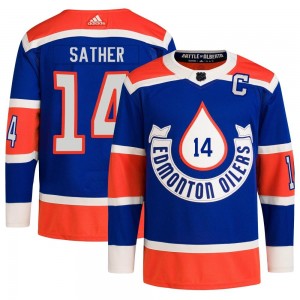 Youth Adidas Edmonton Oilers Glen Sather Royal 2023 Heritage Classic Primegreen Jersey - Authentic