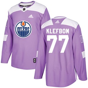 Youth Adidas Edmonton Oilers Oscar Klefbom Purple Fights Cancer Practice Jersey - Authentic