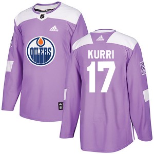 Youth Adidas Edmonton Oilers Jari Kurri Purple Fights Cancer Practice Jersey - Authentic