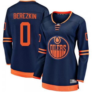 Women's Fanatics Branded Edmonton Oilers Maksim Berezkin Navy Alternate 2018/19 Jersey - Breakaway