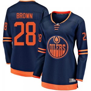 Women's Fanatics Branded Edmonton Oilers Connor Brown Brown Navy Alternate 2018/19 Jersey - Breakaway