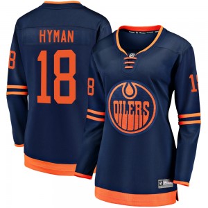 Women's Fanatics Branded Edmonton Oilers Zach Hyman Navy Alternate 2018/19 Jersey - Breakaway