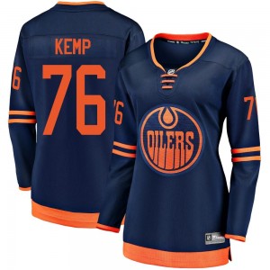 Women's Fanatics Branded Edmonton Oilers Philip Kemp Navy Alternate 2018/19 Jersey - Breakaway