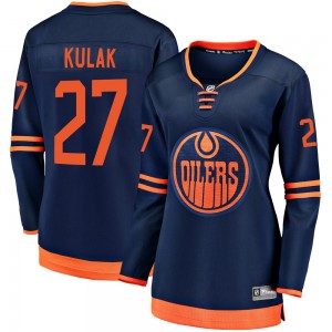 Women's Fanatics Branded Edmonton Oilers Brett Kulak Navy Alternate 2018/19 Jersey - Breakaway