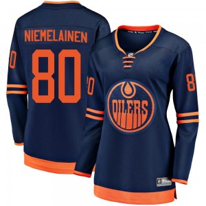 Women's Fanatics Branded Edmonton Oilers Markus Niemelainen Navy Alternate 2018/19 Jersey - Breakaway