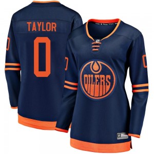 Women's Fanatics Branded Edmonton Oilers Ty Taylor Navy Alternate 2018/19 Jersey - Breakaway