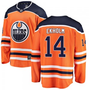 Youth Fanatics Branded Edmonton Oilers Mattias Ekholm Orange Home Jersey - Breakaway