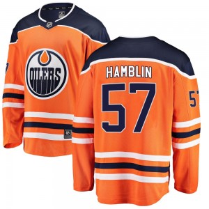 Youth Fanatics Branded Edmonton Oilers James Hamblin Orange Home Jersey - Breakaway
