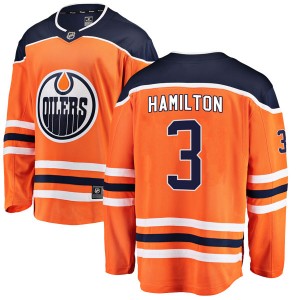 Youth Fanatics Branded Edmonton Oilers Al Hamilton Orange r Home Breakaway Jersey - Authentic