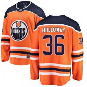 Youth Fanatics Branded Edmonton Oilers Dylan Holloway Orange Home Jersey - Breakaway