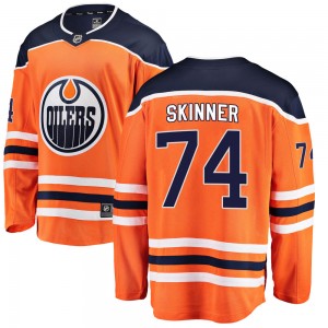 Youth Fanatics Branded Edmonton Oilers Stuart Skinner Orange Home Jersey - Breakaway