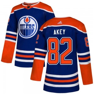Men's Adidas Edmonton Oilers Beau Akey Royal Alternate Jersey - Authentic