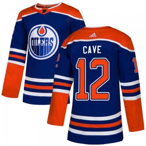 Men's Adidas Edmonton Oilers Colby Cave Royal Alternate Jersey - Authentic