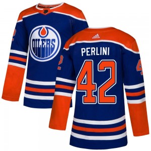 Men's Adidas Edmonton Oilers Brendan Perlini Royal Alternate Jersey - Authentic