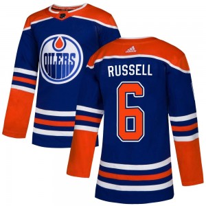 Men's Adidas Edmonton Oilers Kris Russell Royal Alternate Jersey - Authentic