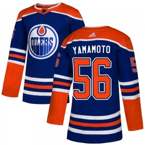 Men's Adidas Edmonton Oilers Kailer Yamamoto Royal Alternate Jersey - Authentic