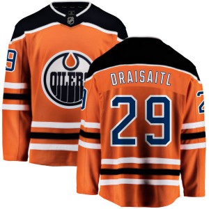 Men's Fanatics Branded Edmonton Oilers Leon Draisaitl Orange Home Jersey - Breakaway