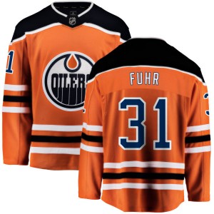 Men's Fanatics Branded Edmonton Oilers Grant Fuhr Orange Home Jersey - Breakaway