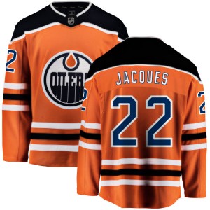 Youth Fanatics Branded Edmonton Oilers Jean-Francois Jacques Orange Home Jersey - Breakaway