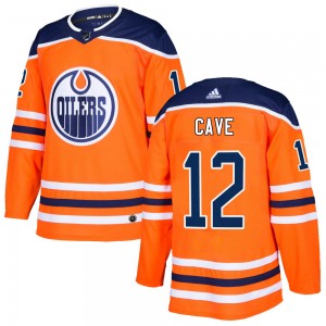 Men's Adidas Edmonton Oilers Colby Cave Orange r Home Jersey - Authentic
