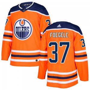 Men's Adidas Edmonton Oilers Warren Foegele Orange r Home Jersey - Authentic