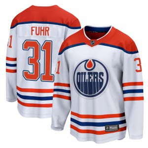 Youth Fanatics Branded Edmonton Oilers Grant Fuhr White 2020/21 Special Edition Jersey - Breakaway