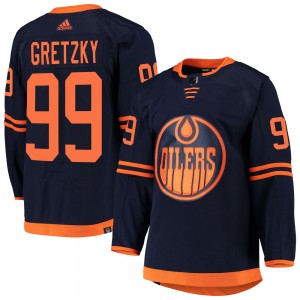 Men's Adidas Edmonton Oilers Wayne Gretzky Navy Alternate Primegreen Pro Jersey - Authentic