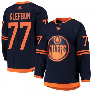 Men's Adidas Edmonton Oilers Oscar Klefbom Navy Alternate Primegreen Pro Jersey - Authentic
