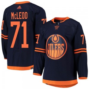 Men's Adidas Edmonton Oilers Ryan McLeod Navy Alternate Primegreen Pro Jersey - Authentic