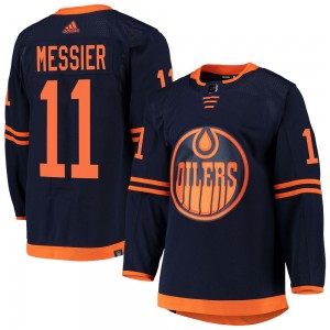 Men's Adidas Edmonton Oilers Mark Messier Navy Alternate Primegreen Pro Jersey - Authentic