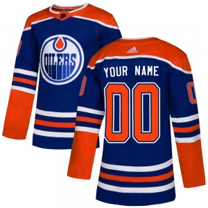 Youth Adidas Edmonton Oilers Custom Royal Custom Alternate Jersey - Authentic