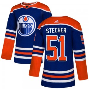 Youth Adidas Edmonton Oilers Troy Stecher Royal Alternate Jersey - Authentic