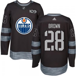 Youth Edmonton Oilers Connor Brown Black 1917-2017 100th Anniversary Jersey - Authentic