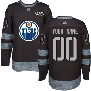 Youth Edmonton Oilers Custom Black Custom 1917-2017 100th Anniversary Jersey - Authentic