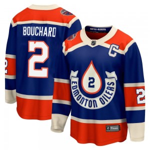 Youth Fanatics Branded Edmonton Oilers Evan Bouchard Royal Breakaway 2023 Heritage Classic Jersey - Premier
