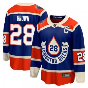 Youth Fanatics Branded Edmonton Oilers Connor Brown Brown Breakaway Royal 2023 Heritage Classic Jersey - Premier
