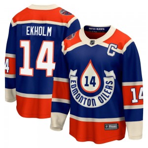 Youth Fanatics Branded Edmonton Oilers Mattias Ekholm Royal Breakaway 2023 Heritage Classic Jersey - Premier