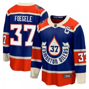Youth Fanatics Branded Edmonton Oilers Warren Foegele Royal Breakaway 2023 Heritage Classic Jersey - Premier