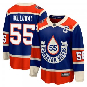 Youth Fanatics Branded Edmonton Oilers Dylan Holloway Royal Breakaway 2023 Heritage Classic Jersey - Premier