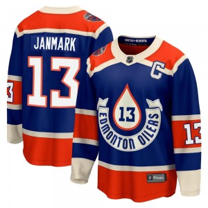 Youth Fanatics Branded Edmonton Oilers Mattias Janmark Royal Breakaway 2023 Heritage Classic Jersey - Premier