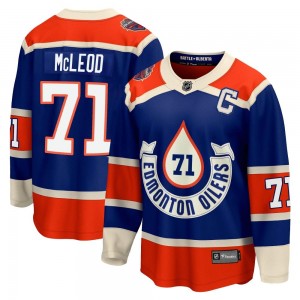 Youth Fanatics Branded Edmonton Oilers Ryan McLeod Royal Breakaway 2023 Heritage Classic Jersey - Premier