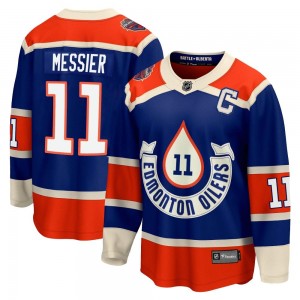 Youth Fanatics Branded Edmonton Oilers Mark Messier Royal Breakaway 2023 Heritage Classic Jersey - Premier