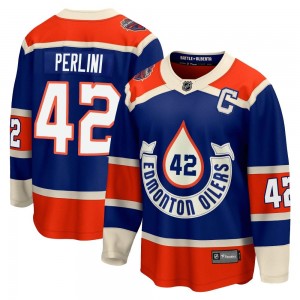 Youth Fanatics Branded Edmonton Oilers Brendan Perlini Royal Breakaway 2023 Heritage Classic Jersey - Premier