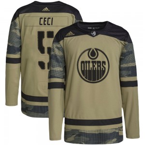 Men's Adidas Edmonton Oilers Cody Ceci Camo Military Appreciation Practice Jersey - Authentic