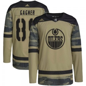 Men's Adidas Edmonton Oilers Sam Gagner Camo Military Appreciation Practice Jersey - Authentic